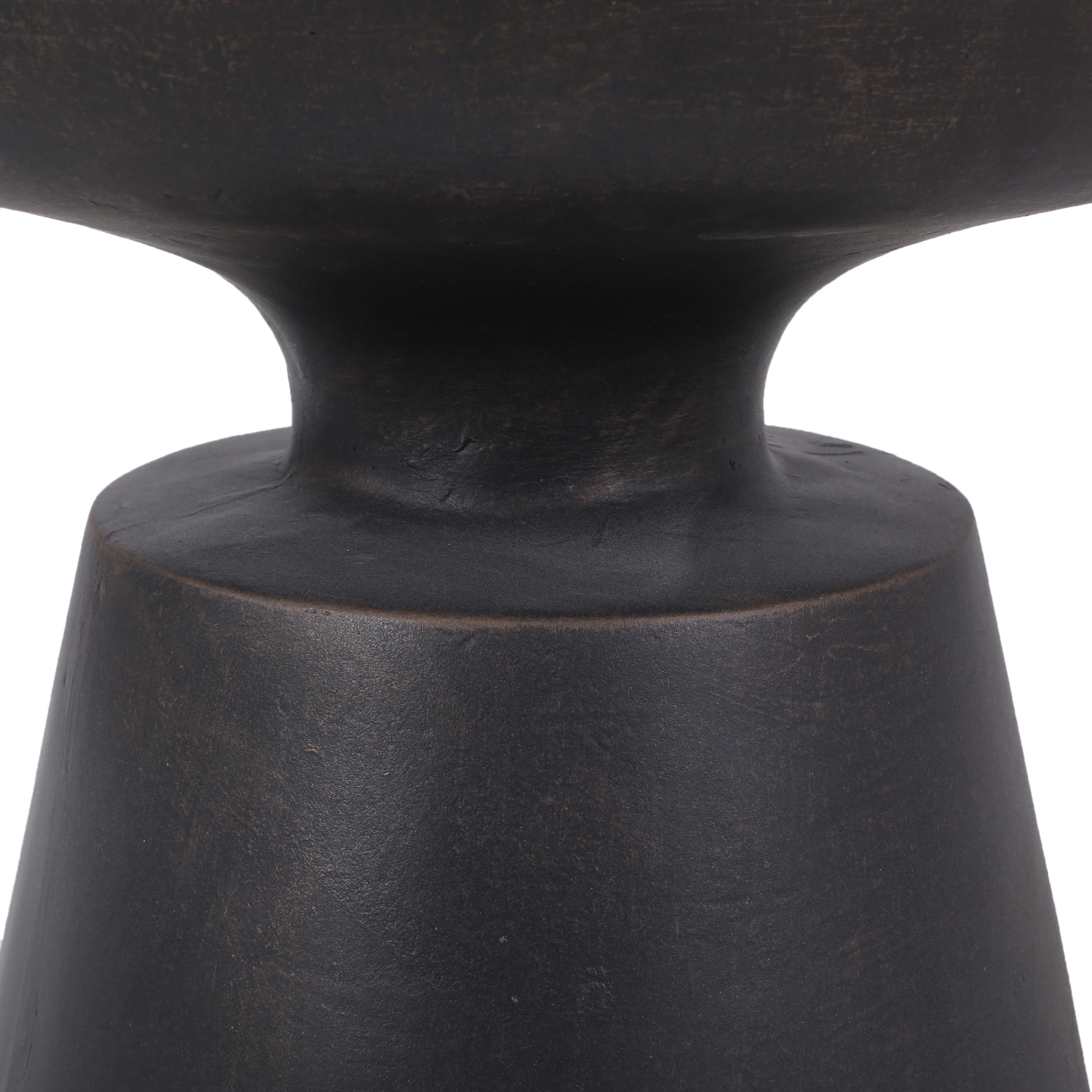 Outdoor Copper Tone Side Table, Lightweight Concrete Material for Patio Garden, Copper
