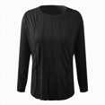 thumbnail image 4 of Towmus Women Long Sleeve T Shirts Crewneck Sweatshirts Fall Casual Tunic Tops Loose Fit Elastic Blouse for Women, 4 of 4