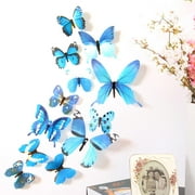 12pcs Decal Wall Stickers Home Decorations 3D Butterfly Rainbow Blue Peel and stick wallpaper kitchen wall stickers wall art sticker decals