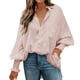thumbnail image 1 of Mujer Casual Solapa Manga larga Camisa de color sólido Top Blusa de rebeca de un solo pecho con bolsillos Pompotops  FGAJ21286, 1 of 7