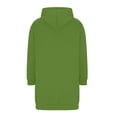 thumbnail image 5 of Swanpen Women's Solid Color Zip Up Long Hoodie Jacket Loose Mid Length Fleece Coat with Side Pockets, 5 of 5