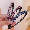thumbnail image 4 of Eosunjian Women Headband Wave Rhinestones Headdress Korean Style Good Elasticity Hair Hoop for Dating, 4 of 13