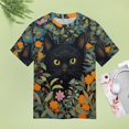 thumbnail image 4 of The Cat Is Hiding Women's Short Sleeve Tops Casual Blouses T Shirt, 4 of 6