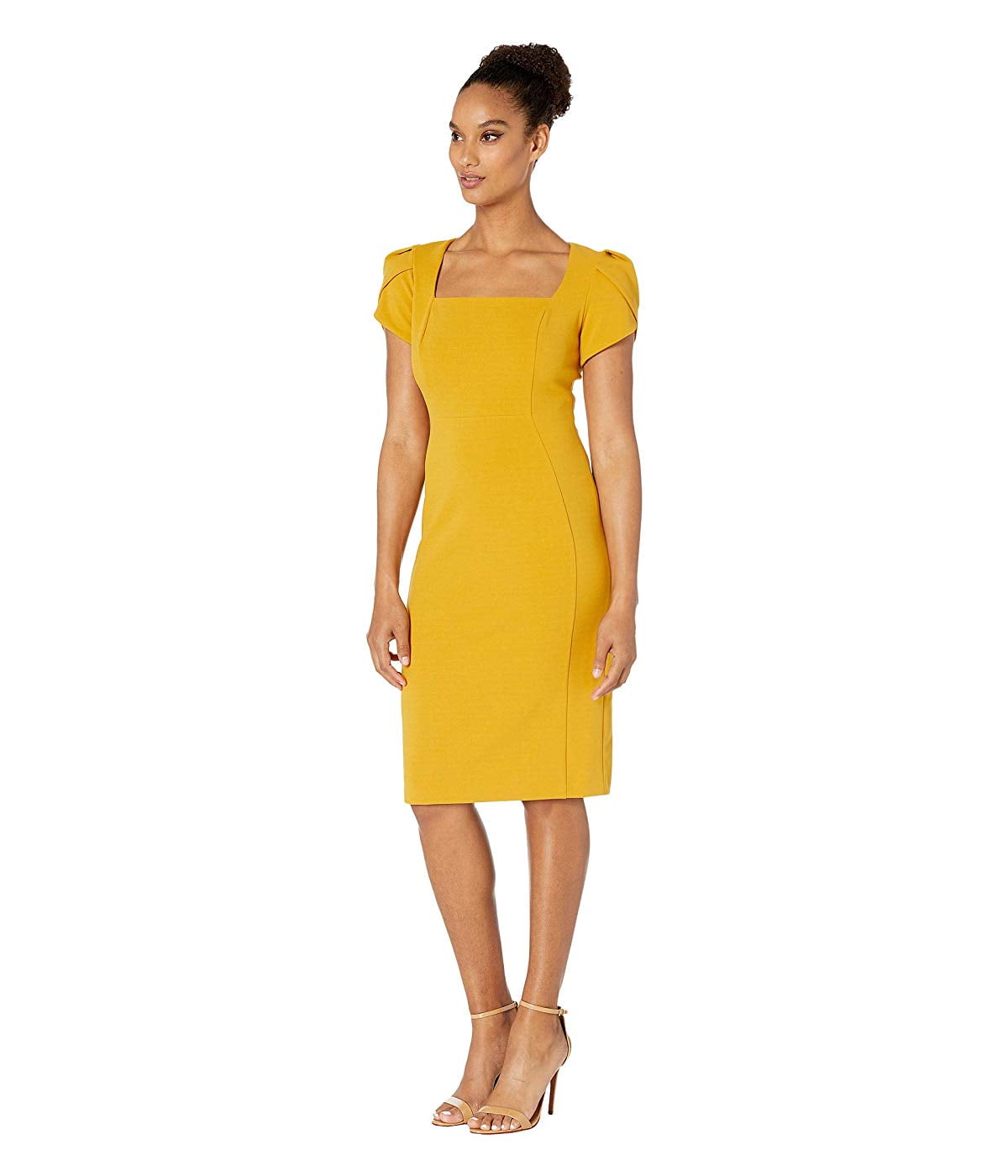 donna morgan cap sleeve crepe sheath dress