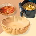 thumbnail image 1 of Zhuge 50 piezas de revestimiento de papel desechable para freidora de aire, revestimientos desechables antiadherentes para freidora de aire,pergamino para hornear, asar y cocinar en microondas 01, 1 of 5