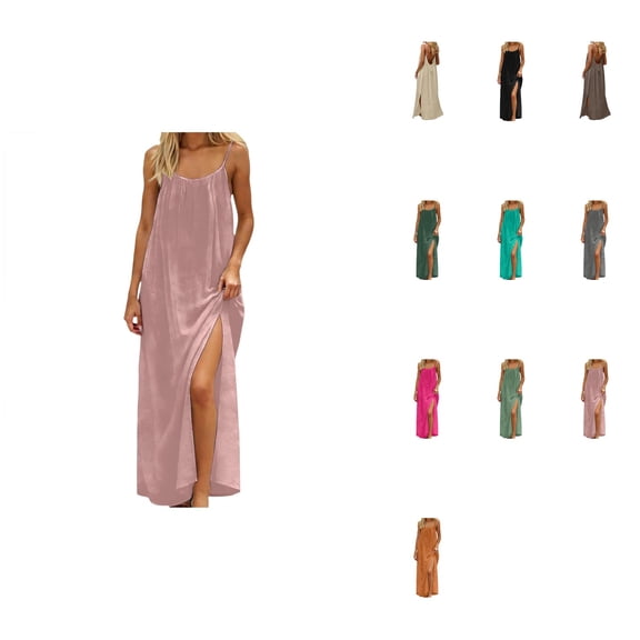 Elegant Sleepwear Dress for Women â Soft Loose Casual Nightgown with Strappy Back, Open Back Design, for Home, Leisure, Summer, Beach & Vacation