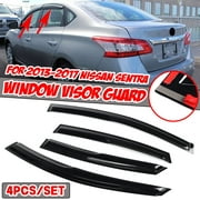 Autoleader Fit 13-17 NissanSentra B17 JDM Style Black Tinted Trim Window Visor Deflector