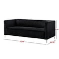 thumbnail image 6 of Home Design Gavin 2-Piece Velvet Living Room Set with Loveseat and Sofa, Square Arm Design, Channel Tufted Upholstery, Black, 6 of 6