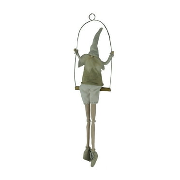 ALLSTATE FLORAL Santa On Swing Christmas Gnome Holiday Elf Hanging Decoration