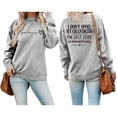 thumbnail image 2 of Ediodpoh Women's Sweatshirts Winter Fashion Festive Christmas Print Round Neck Top Pullover Loose Fit Casual Letter Print Grey L, 2 of 4