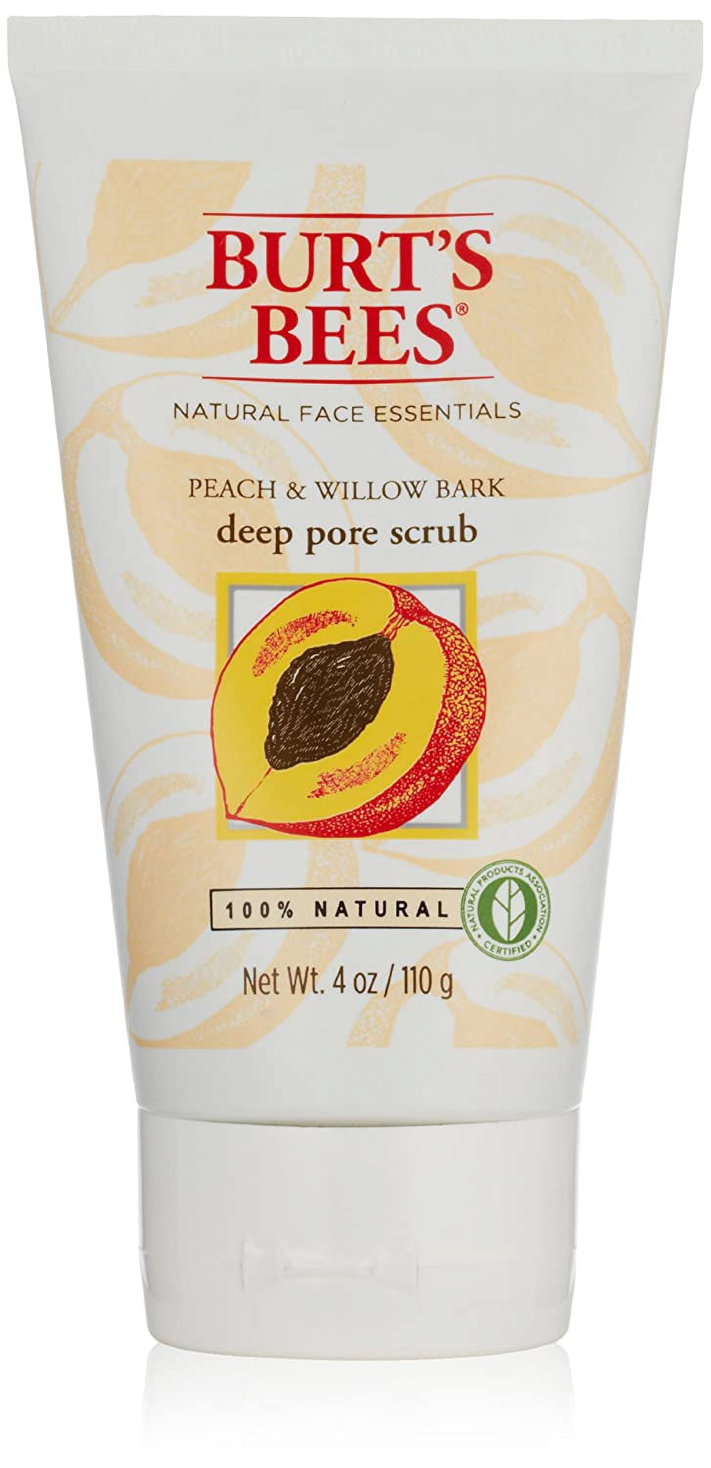 Burt's Bees Peach & Willowbark Deep Pore Scrub 4 oz (Pack of 4)