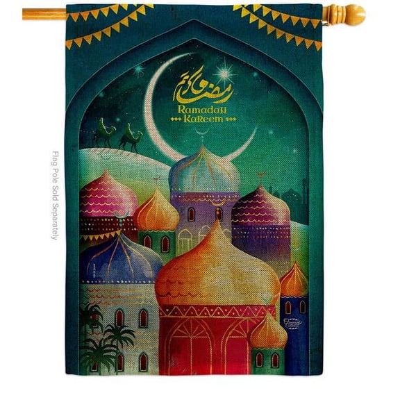 Ornament Collection H190171-DB Happy Ramadan Kareem Religious 28 x 40 in. Double-Sided Decorative Vertical House Flag for Decoration Banner Garden Yard Gift