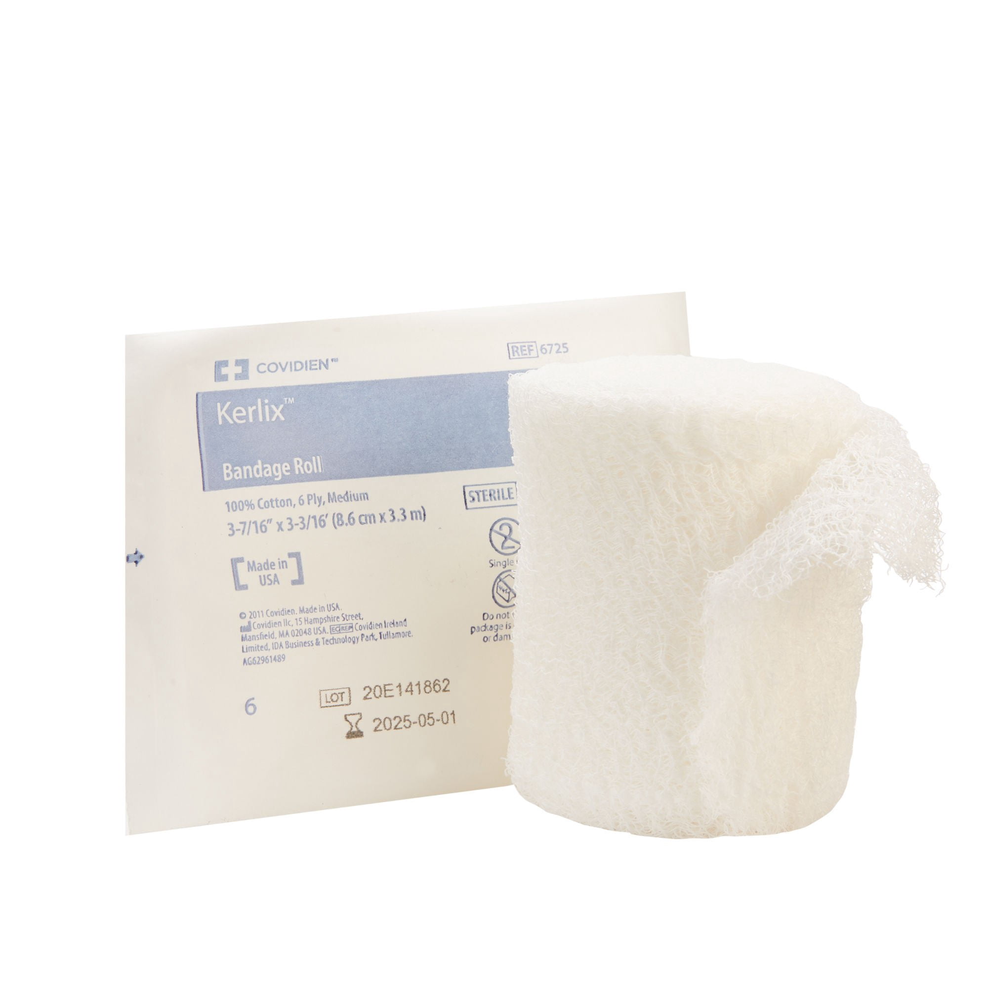 Kerlix Bandage Gauze Roll, Sterile, 6-Ply Dressing, 3 4/10 in x 3 6/10 yds, 96 Ct