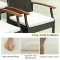 thumbnail image 4 of Costway 5PCS Patio Wicker Dining Set Cushion Acacia Wood Armchairs Table with Umbrella Hole, 4 of 10