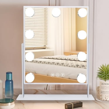 KUOSE LED Makeup Mirror, with 10X Magnification Adjustable Brightness & Color Temperature, 360° Rotatable, Perfect for Makeup Artists & Home Use