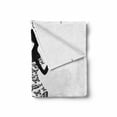 thumbnail image 2 of Black and White Soft Flannel Fleece Blanket, Madame Butterfly Black Chandelier Woman Silhouette Princess Wedding Gown, Cozy Plush for Indoor and Outdoor Use, 50" x 60", Black White, by Ambesonne, 2 of 6