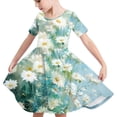 thumbnail image 6 of Avrntaa Girls Baggy Short Sleeve Dress Summer A-Line Maxi Dresses Graphic Print Flowy Sundress for 4-14Y, 6 of 8