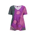 thumbnail image 4 of Fiudx Ofertas de La Semana Top Casual de Manga Corta con Cuello En V y Estampado Degradado para Mujer, 4 of 5