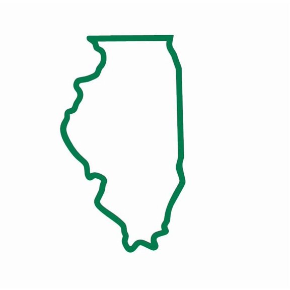 State Map Outline Illinois Vinyl Decal Sticker UV & Waterproof Bumper Window Laptop Automotive Water Bottle Gift accessories – GREEN 5"