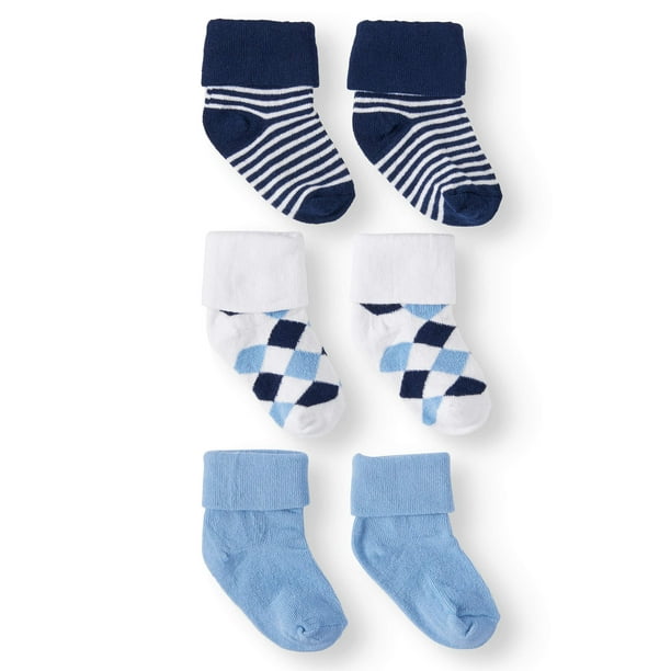 Jefferies Socks Jefferies Socks Baby Boys Assorted Turn Cuff Socks, 3Pack