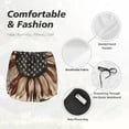 thumbnail image 6 of Lsque USA Sunflower Flag Printed Women's Running Shorts with Liner Pockets,Elastic Quick Dry Workout Athletic Gym Yoga Shorts,Womens High Waist Shorts-Small, 6 of 9