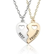 BFF Friendship Necklace for 2 - Best Friend Necklaces BFF Gifts for 2 Matching Heart Best Friends Forever Pendant Necklaces Set