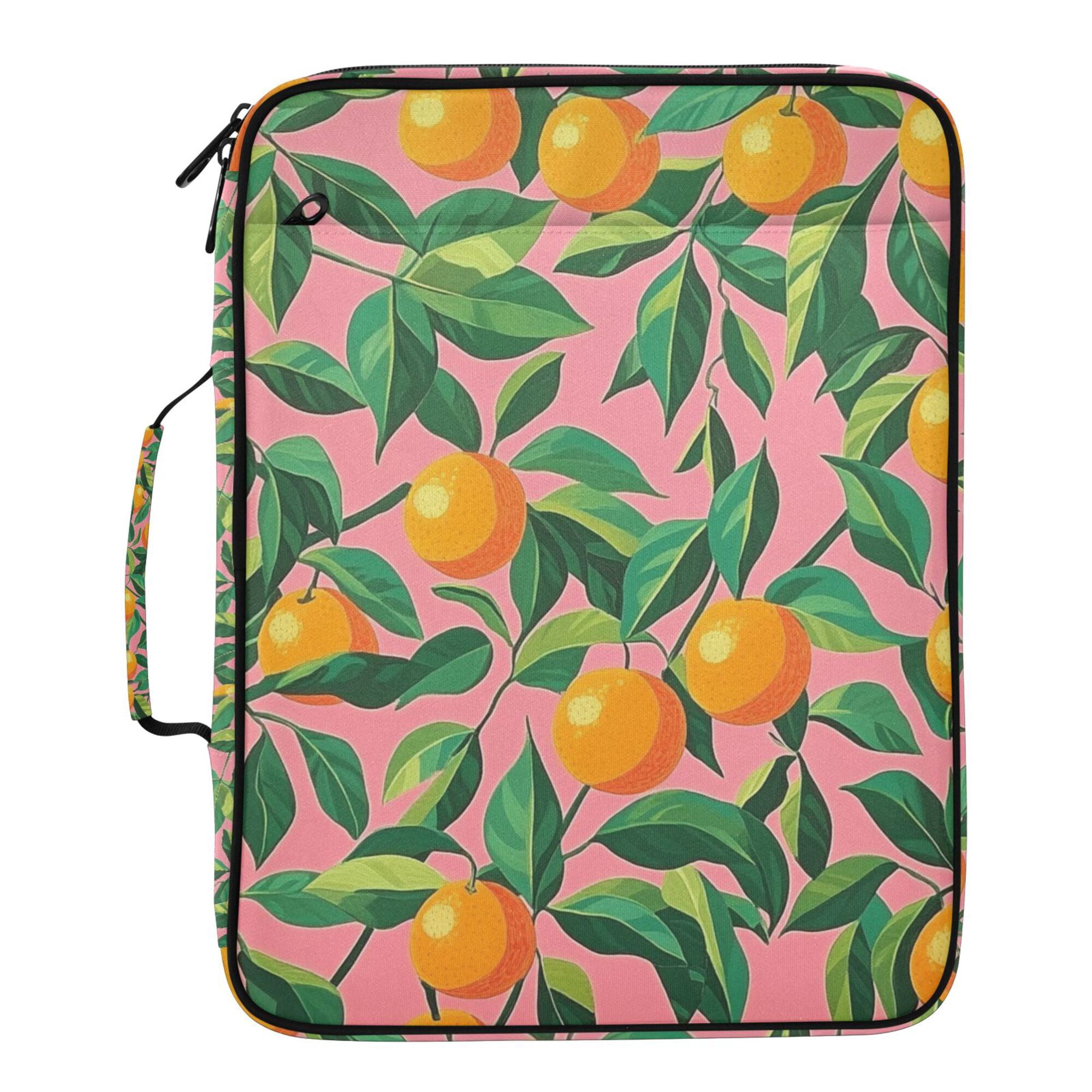 FORMRS Accordion File Folder A4 Size 7-Pocket Expanding Document Organizer Bag with 3 Ring Binder, Pink Oranges