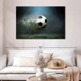 thumbnail image 2 of Elephant Stock Fast Trail Soccer Ball Wall Art - Horizontal Canvas Wall Art - Living Room Wall Decor - Sports Canvas - Black And White Decor - 48" x 32", 2 of 8