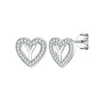 thumbnail image 1 of Pendientes de Corazón de Plata Esterlina Silvora con Letra Y, 1 of 8