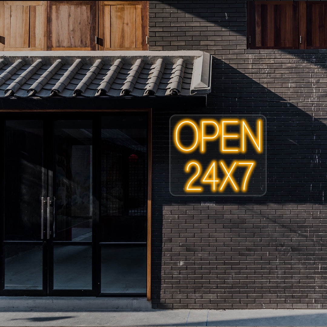 Open 24x7 Sign (White, 36"(W)x30"(H))