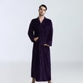 thumbnail image 1 of Albornoz para hombre y mujer, ropa de dormir suave, chal de kimono, cremallera gruesa informal, 1 of 3