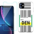thumbnail image 1 of For Apple iPhone 11 Case , Slim-Fit TPU Protective Phone Case with Tempered Glass Screen Protector, by OneToughShield ® - Airport Tag / Denver, 1 of 3