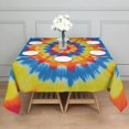 thumbnail image 3 of Colorful Tie Dye Mandala Square Tablecloth,Waterproof Square Table Cover,Wipeable Spillproof Washable Table Cover for Home Kitchen Party Decor 60"x60"(152x152cm), 3 of 6