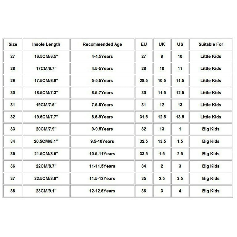 5k infant sale shoe size