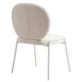 thumbnail image 4 of LeisureMod Celestial Mid-Century Modern Boucle Dining Side Chair with White Powder Coated Iron Frame for Dining Room and Kitchen (White), 4 of 5