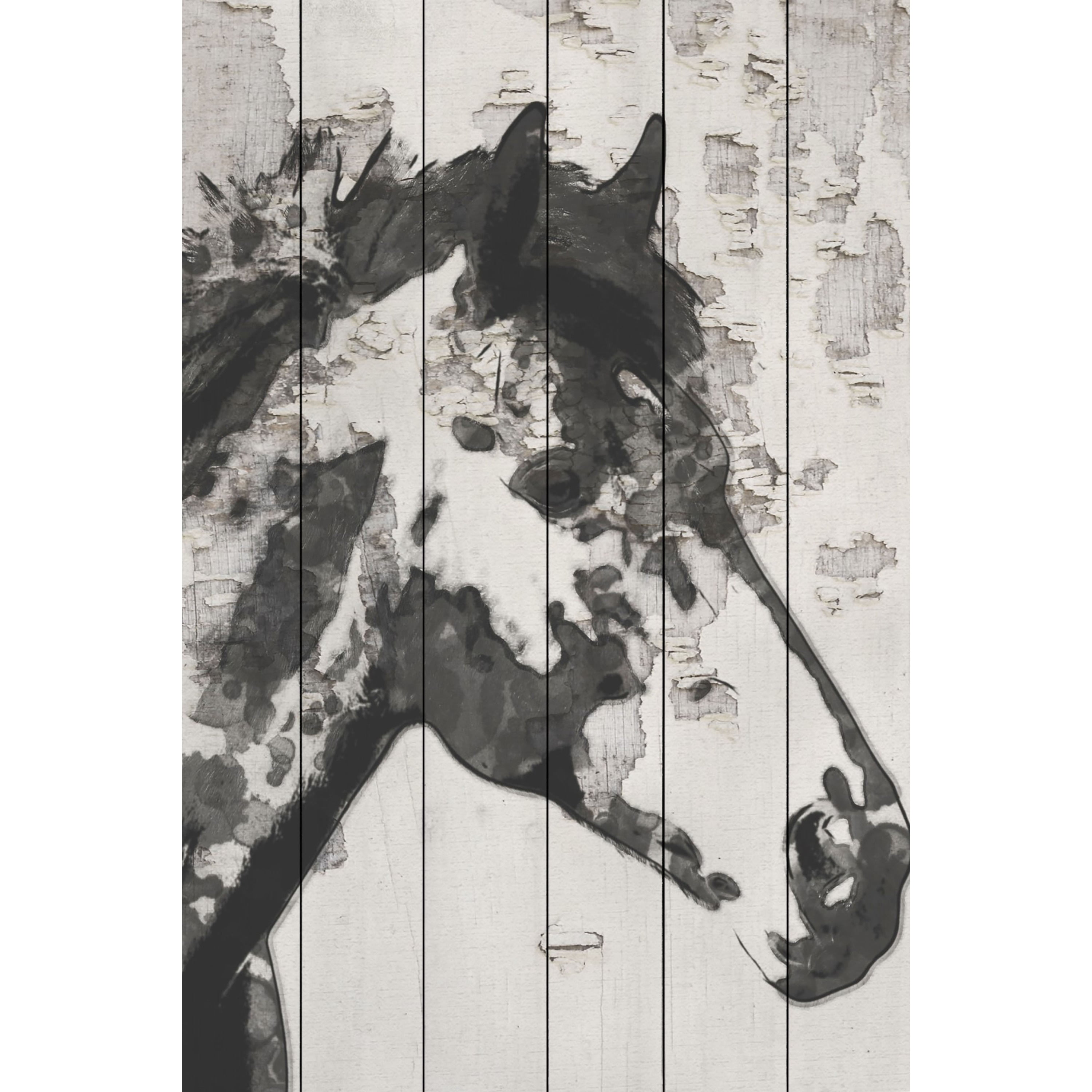 Marmont Hill "Star Bright Horse" by Irena Orlov Painting Print on White Wood