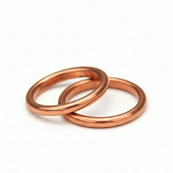 Set of 2 Pure Copper Band Rings, Solid Minimalist Stackable Band, Handmade Ring