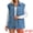 Blue, variant on DARING DIVA Women's Button Down Oversized Sleeveless Utility Jean Jacket S Grey Blue