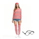 thumbnail image 1 of Conjunto de Disfraz Bearachild Camiseta Ligera Rayas Rojas y Blancas para Adultos e Hijos Rojo METRO, 1 of 6