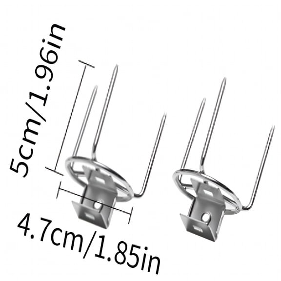 ACDANC 2026 New 2Pcs Stainless Steel Rotisserie Meat Forks,Bbq Grill Forks Rotisserie Spit Rods Heavy Duty Meat Forks for Outdoor Chicken Rotisserie Grilling Cooking Accessories