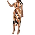 thumbnail image 2 of Ovzne Robes pour Femmes Robe d'Été Robe d'Été Aguichant Mode Imprimée Sans Manches Col en V Robe de Printemps Manches Courtes Imprimée Liquidation, 2 of 6