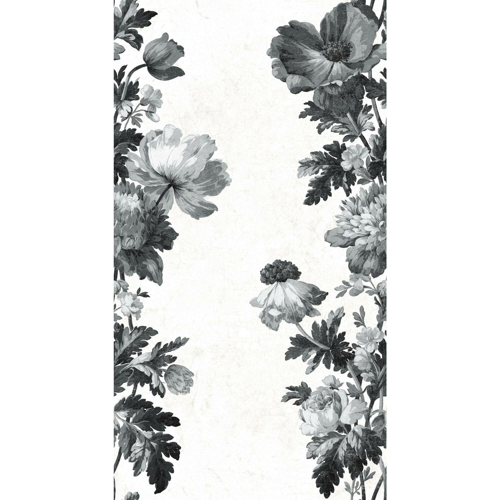 Roommates Black Watercolor Floral Peel And Stick Wallpaper RoomMates Black Watercolor Floral Stripe Peel and Stick Wallpaper