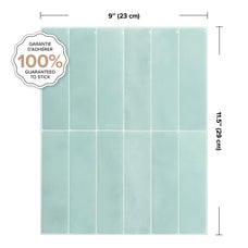 Smart Tiles Peel and Stick Backsplash, 5 Adhesive Tiles, Morocco Blue, 11.43"x9"