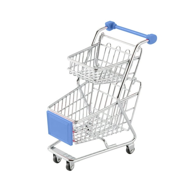 Mini carrito de compras de juguete para niños | Juguete de supermercado de juguete con bloques de madera giratorios de 360 grados | Juguete educativo de rol para niños pequeños