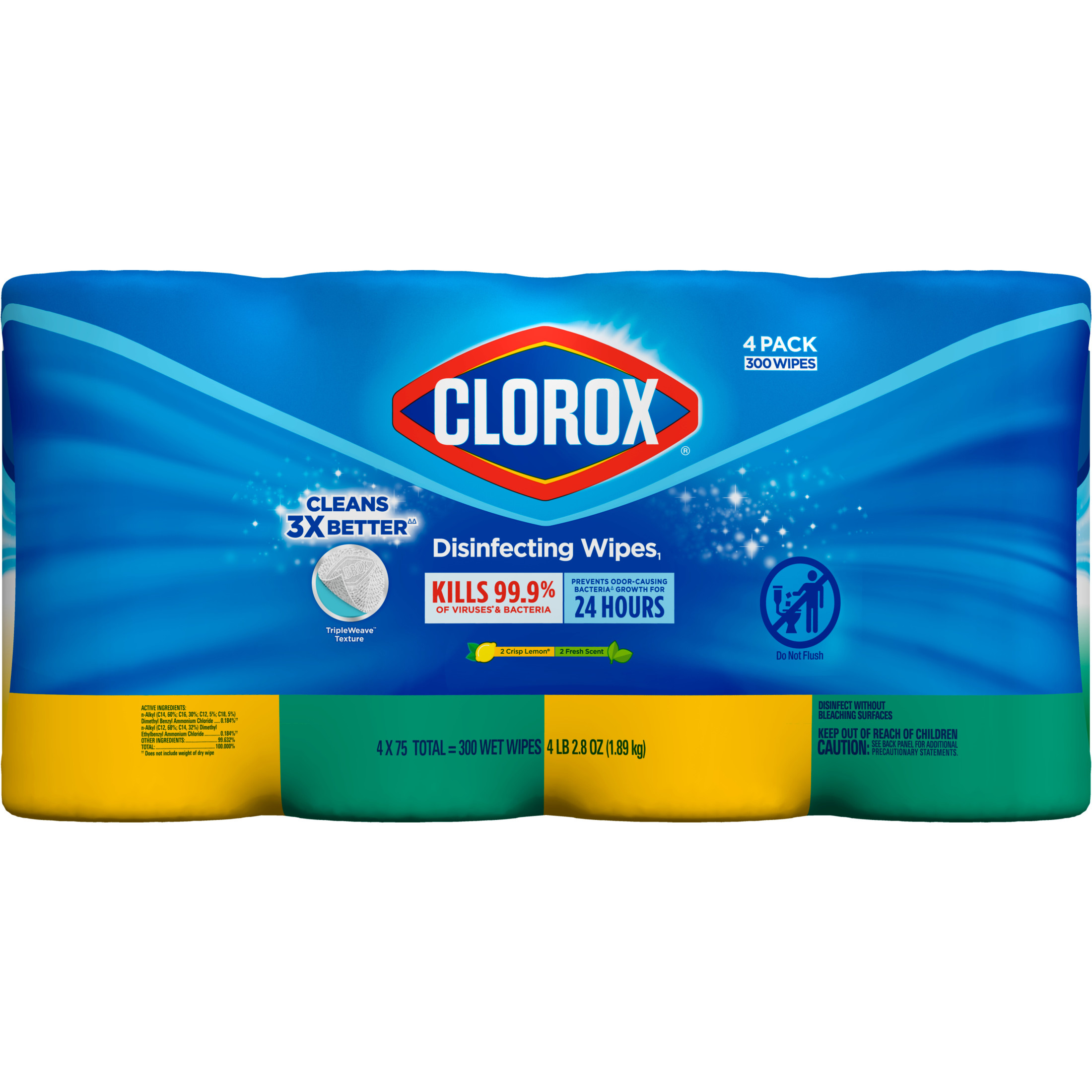 Clorox Disinfecting Wipes (300 Count Value Pack), Bleach Free Cleaning Wipes - 4 Pack - 75 Count Each - image 3 of 10