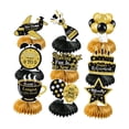 thumbnail image 2 of 9 decoraciones para fiesta de jubilación, centro de mesa de jubilación con diseño de panal negro y dorado para despedidas familiares., 2 of 8