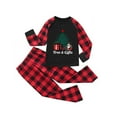 thumbnail image 3 of QIUOMBBP Family Matching Christmas Pajamas Sets Cute Xmas Graphic Long Sleeve Shirts and Plaid Sleep Bottoms Holiday 2 Piece Outfits Black, 3 of 6