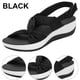 thumbnail image 5 of Zapatos Mujer Suela Gruesa Sandalias Sandalias Con Lazo Romano para Mujer (Negro 38), 5 of 9