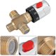 thumbnail image 3 of Válvula mezcladora termostática de latón Válvula mezcladora termostática para lavabo de tubo de temperatura sensible de 15 mm para baño, baño, lavado de cocina, 1/2", 3 of 4