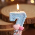 thumbnail image 4 of Birthday Number Candle, Blue Purple Striped Party Celebration Wax Insert, Festive Cake Topper Pick for Anniversary Event Table Display, 4 of 6